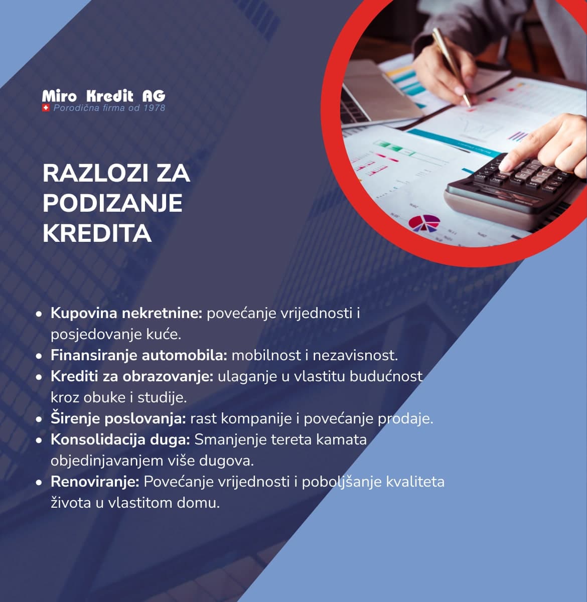 RAZLOZI ZA PODIZANJE KREDITA