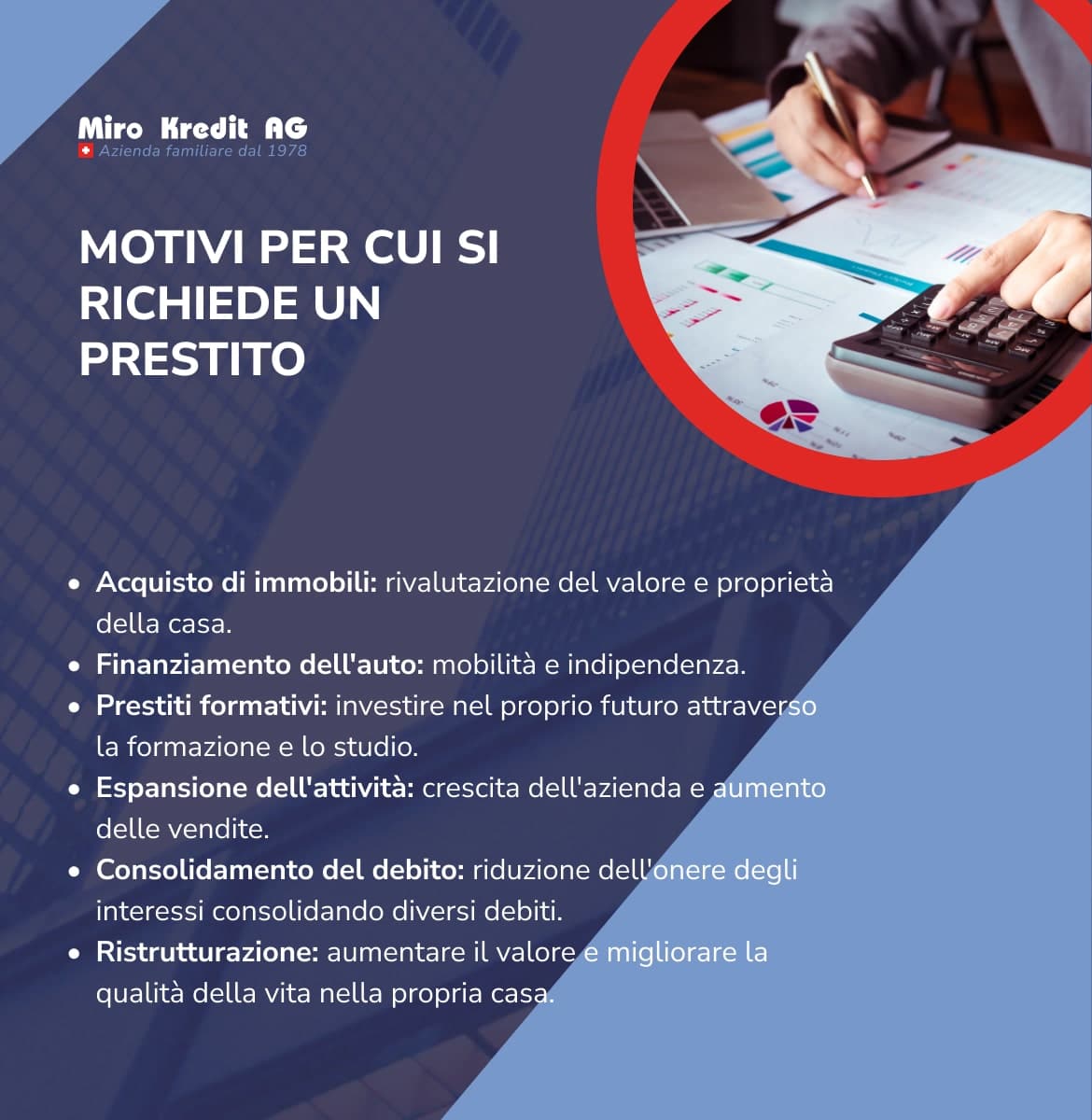 MOTIVI PER CUI SI RICHIEDE UN PRESTITO